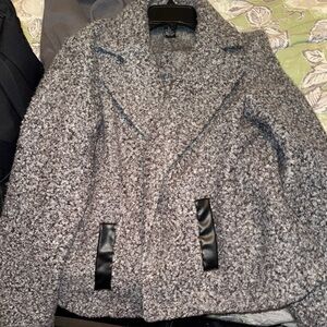 NYC Gray Teddy Jacket with Black Accents, only wear once. Has no pockets. XL/L